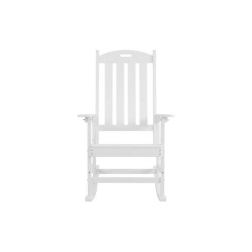 Rocking chair white color, suitable for all seasons: Outdoor lounge chair, made of sturdy HIPS material