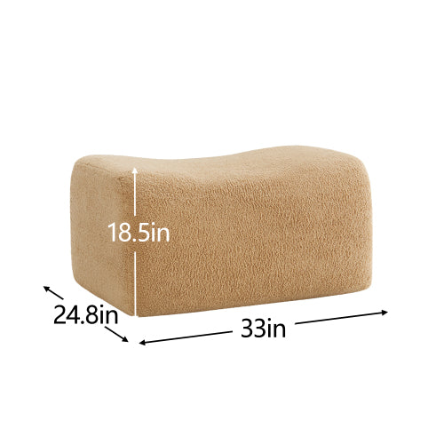 Teddy Fabric Ottoman Modular Sectional Sofa Accent Ottoman Camel