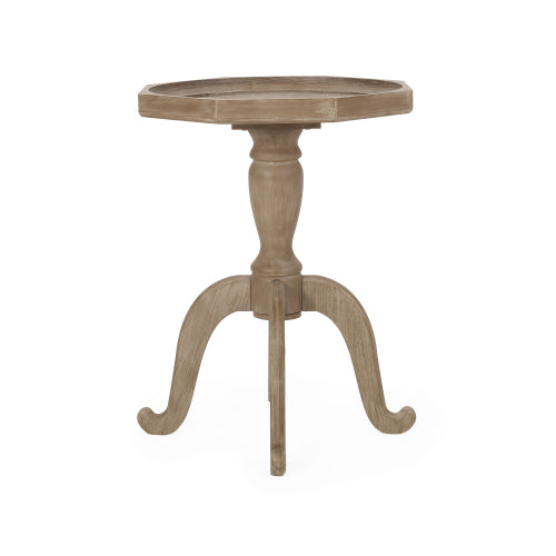 French Country Octagonal Accent Table, Distressed Faux Wood Spider Leg End Table, 18.25inch W¡Á18.25inch D¡Á25inch H