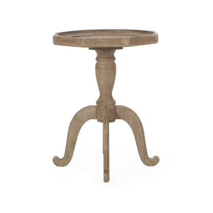 French Country Octagonal Accent Table, Distressed Faux Wood Spider Leg End Table, 18.25inch W¡Á18.25inch D¡Á25inch H