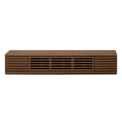 70.8 inch Walnut Fluted Flip Door TV Stand Low Profile Media Console For 65¨C80 Inch TV