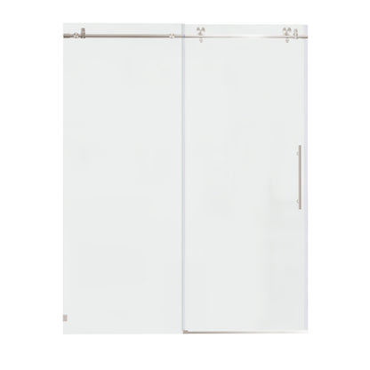 56-60"W x 76"H Frameless Shower Door, Sliding Shower Door, with Premium 5/16"(8mm) Thick Tempered Glass Shower Enclosure ,Chrome Brushed Nickel With Buffer