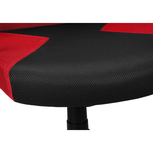 Office Chair, Adjustable Height, Swivel, Ergonomic, Armrests, Computer Desk, Work, Red Mesh, Black Metal, Contemporary, Modern