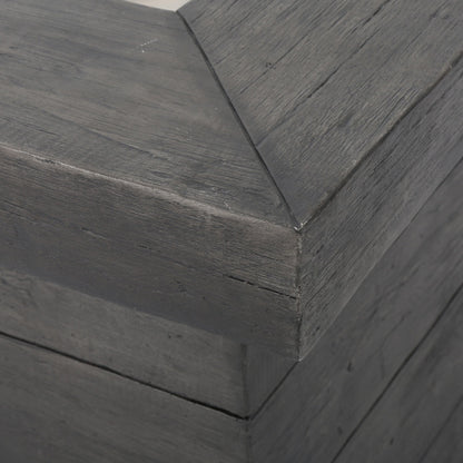 ANCHORAGE 32'' WOOD SQUARE MGO FIRE PIT GREY - 40,000 BTU