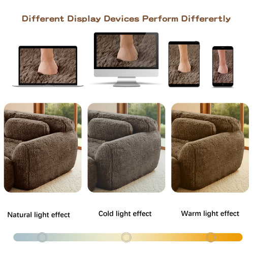80 inch  Chocolate Plush Boneless Modular Sofa with Chaise,32D Sponge,No Assembly