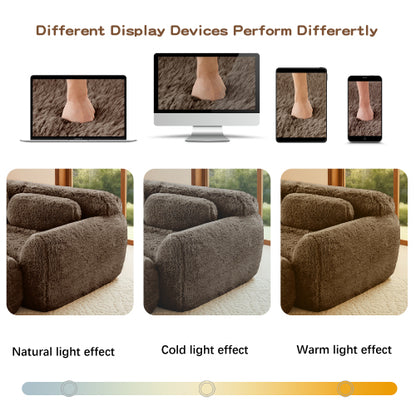 80 inch  Chocolate Plush Boneless Modular Sofa with Chaise,32D Sponge,No Assembly