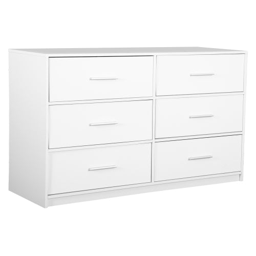 6-Drawer Dresser with Large Fabric Drawers, White