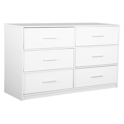 6-Drawer Dresser with Large Fabric Drawers, White