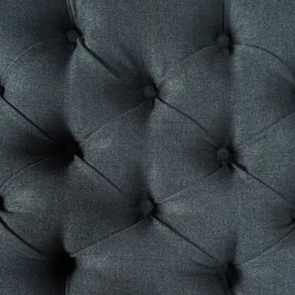 51 Inch Dark Grey Tufted Storage Ottoman Bench, Diamond Stitch Upholstered Footrest with Self-Support Soft Close Hinges