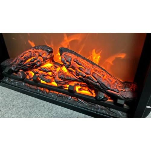 18 inch electric fireplace insert, ultra thin heater with log set & realistic flame, overheating protection