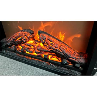 18 inch electric fireplace insert, ultra thin heater with log set & realistic flame, overheating protection