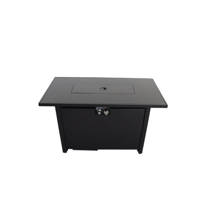 25 H x 42 W Steel Outdoor Fire Pit Table with Lid