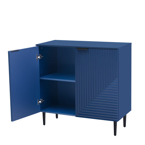 Modern Geometric Door Side Cabinet Home Accent Storage Cabinet With Metal Legs Adjustable Shelf & Anti-Tipping Device