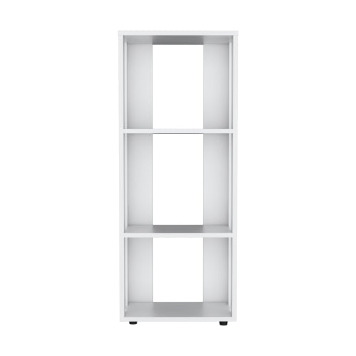 White Melamine 3-Tier Minimalist Open Display Bookcase