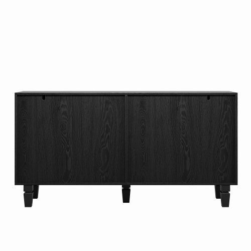 Modern Black Sideboard with 4 Sunburst Doors