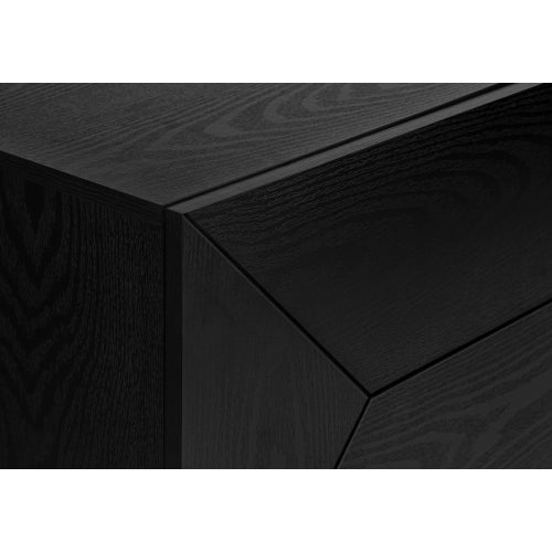 Black 72 inch Mid Century TV Stand with Drawer and Cabinets