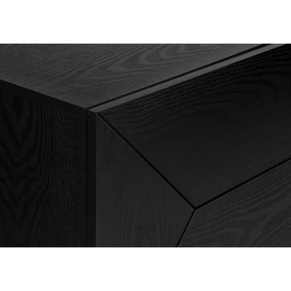 Black 72 inch Mid Century TV Stand with Drawer and Cabinets