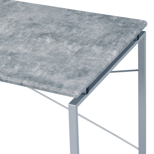 Jurgen Faux Concrete  Silver Finish Writing Desk