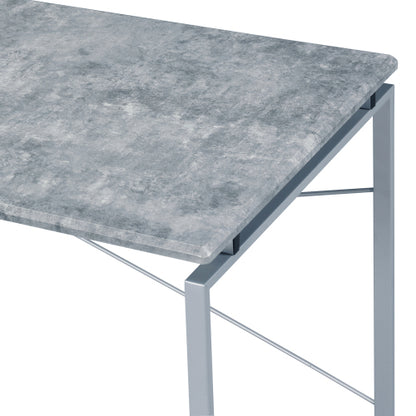 Jurgen Faux Concrete  Silver Finish Writing Desk