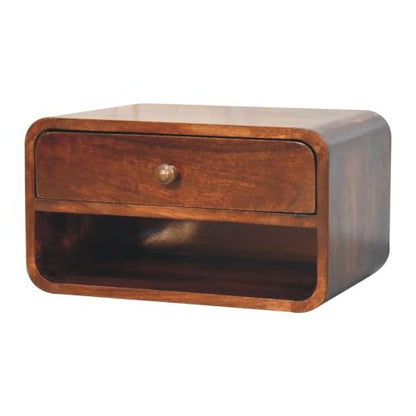 California Walnut Wall-Mounted Nightstand