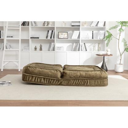 Human-Size Upholstered Dog-Style Floor Sofa,5-Position Adjust & Massage Pillow