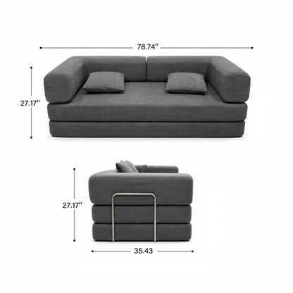Multifunctional Convertible Corduroy 2-Seat Sofa Bed, Wide-Body Pure Sponge Compression Sofa for Small Space
