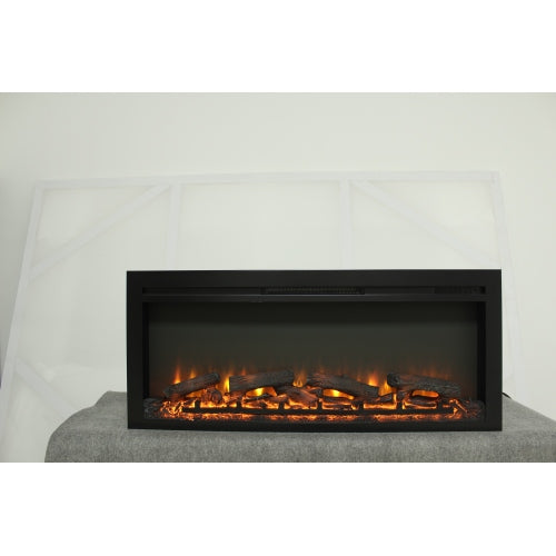 44 inch wall recessed electric fireplace with remote and Imitation Flame , LED light heater