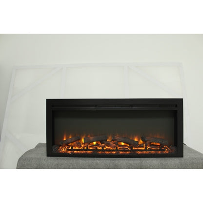 44 inch wall recessed electric fireplace with remote and Imitation Flame , LED light heater