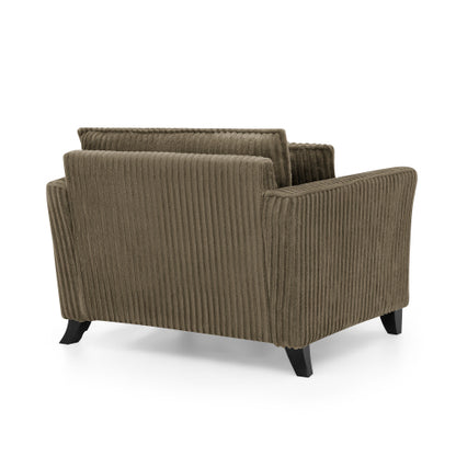 Brown Retro Corduroy Ergonomic Lazy Single Sofa Chair with Dual Armrests