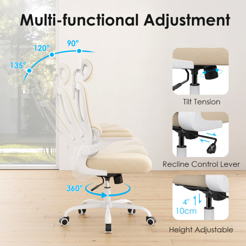 Ergonomic Office Chair, Desk Chair with Headrest and Lumbar Support, High Back Swivel Home Office Chair with Headrest for Home Office Bedroom, Gifts