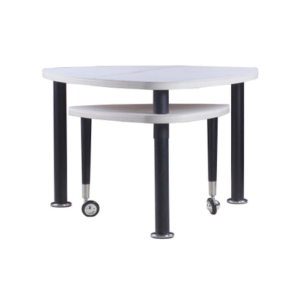 360°Rotatable Coffee Table, White Sintered Stone Top