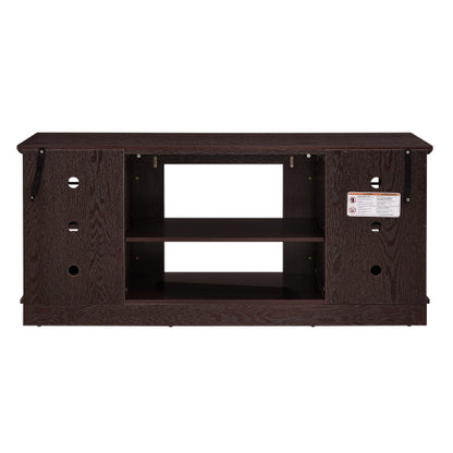 Modern 65 Inch TV Stand with Faux Stone Cabinet Cherry Media Console