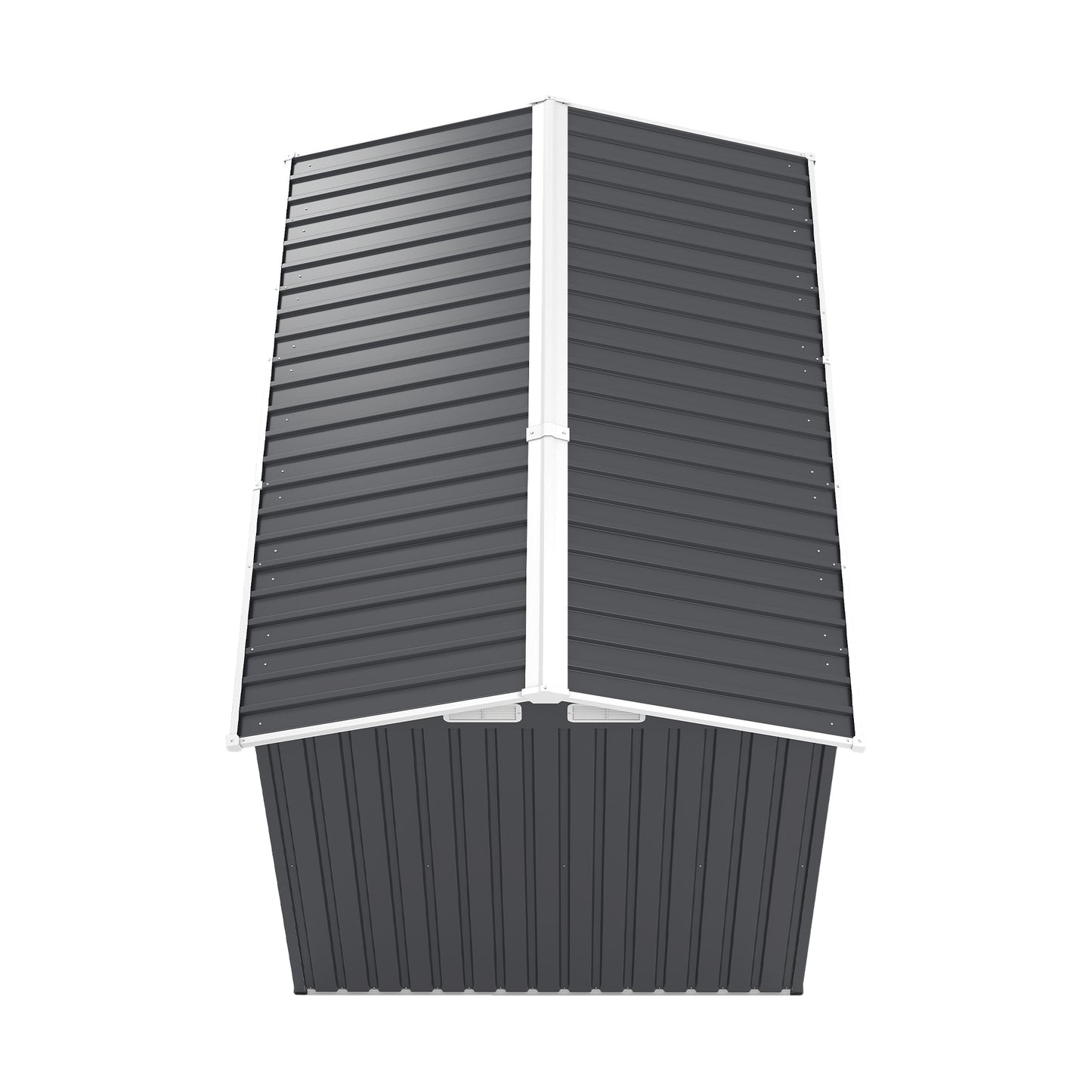 6x8FT Outdoor Steel Storage Shed with Clear Window, Lockable Doors, Compact Metal Tool Shed for Garden, Backyard, Patio, Utility, and Bike Storage,dark gray