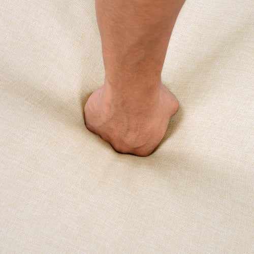 Patio Lounge Chair, Outdoor Club Chair with Beige Cushion and Teak Acacia Wood Frame