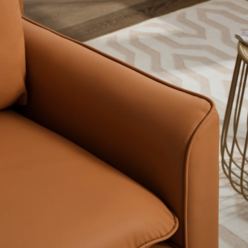 Cat-Paw Faux-Leather Single Accent Sofa Chair Nordic Retro Light-Luxury Side Chair for Living-Room Balcony Bedroom