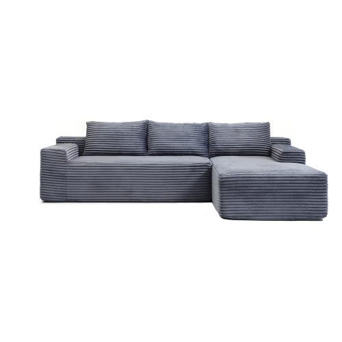 97'' Modular Sectional Sofa, Cloud Sectional Couch with Deep Seat, Modern Modular L-Shape Sofa Couch with Chaise,Upholstered Couches for Living Room Bedroom,No Assembly, Grey