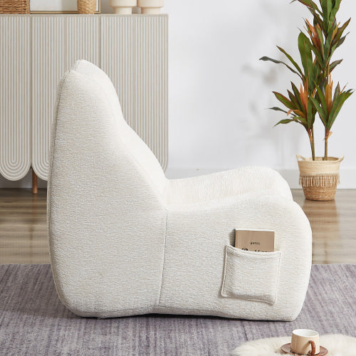 Adult Oversized Chenille Bean Bag Chair with Armrests, Floor Lazy Sofa