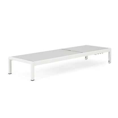 Outdoor Chaise Lounge Chair Set of 2, Aluminum Adjustable Outside Chair for Pool Patio Beach Yard