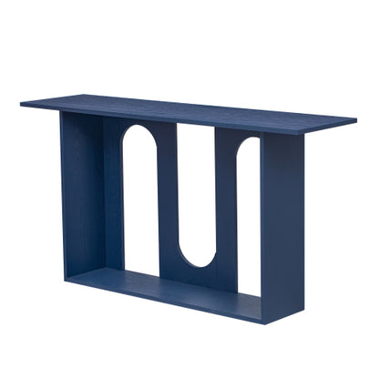 Modern and Curved Design Ash Veneer Console Table with Shelf,Suitable for Entryway,Hallway Living Room,Foyer,Corridor