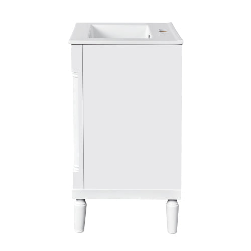 24'' Bathroom Vanity with Top Sink, 2-Tier Modern Bathroom Storage Cabinet, Single Sink Bathroom Vanity, Large Storage Shelves