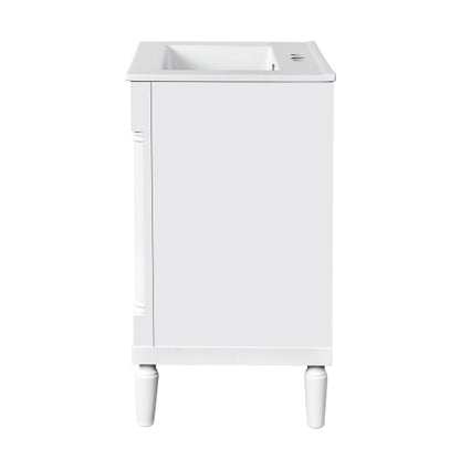24'' Bathroom Vanity with Top Sink, 2-Tier Modern Bathroom Storage Cabinet, Single Sink Bathroom Vanity, Large Storage Shelves
