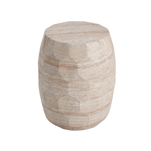 Outdoor/Indoor Lightweight Concrete Side Table,Travertine Finish