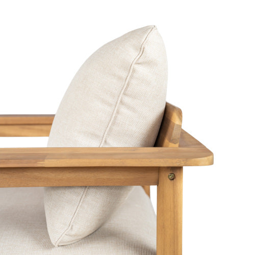 Terassi Outdoor Acacia Wood Lounge Set with Chair, Ottoman