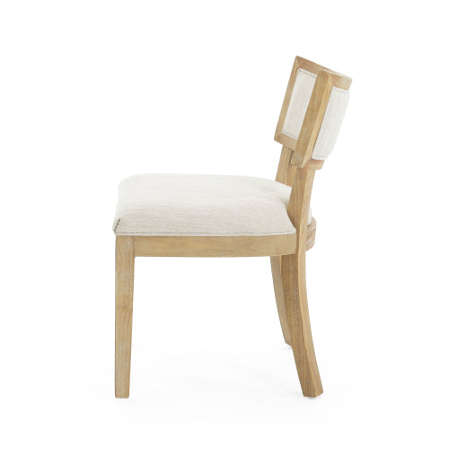 Fabric Upholstered Farmhouse Dining Side Chairs Set of 2, Rubberwood Frame