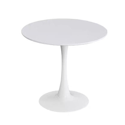 24inch  White Round Tulip Dining Table MDF Steel Base Modern Kitchen Coffee Table