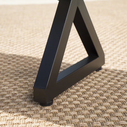 Rolando Outdoor Aluminum Dining Table with Steel Frame, Brown / Black