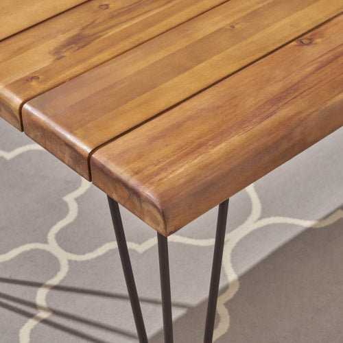ZION INDUSTRIAL WOOD AND METAL RECTANGULAR DINING TABLE