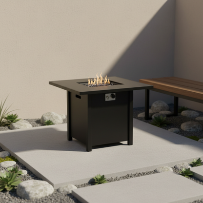 30" Black Powder-Coated Metal Fire Pit