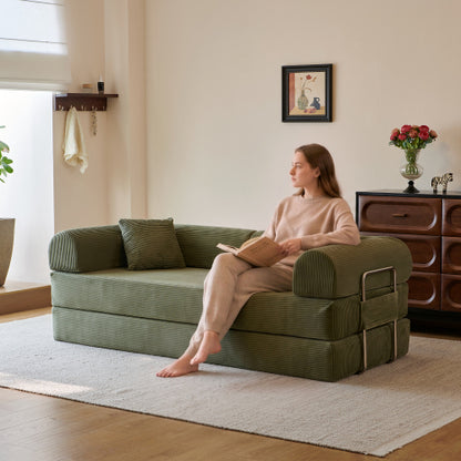 78.8 inch  Corduroy Convertible Sofa Bed, Boneless Loveseat