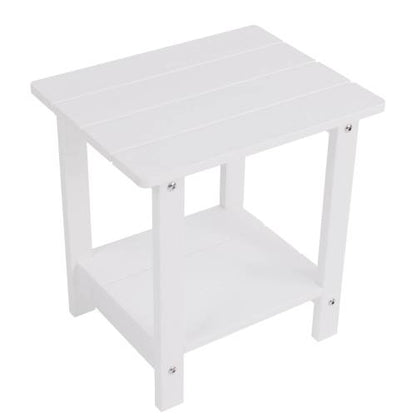 A wooden-textured imitation wood side table, simple yet with a rich texture. It comes with a small tabletop and is suitable for outdoor picnics. white